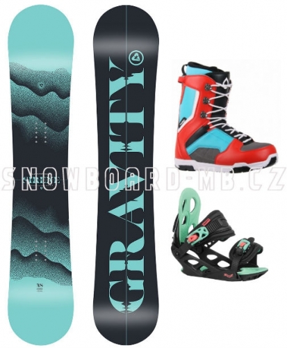 Dámský a dívčí snowboard komplet Gravity Sirene s menšími botami1