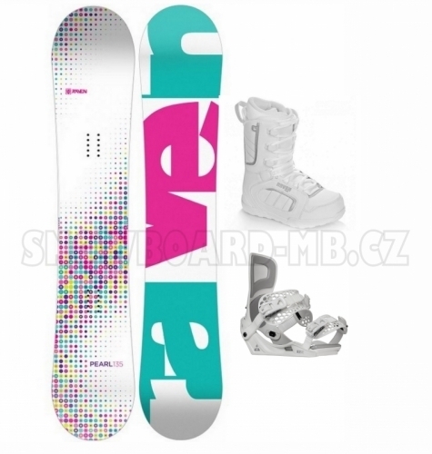 Dívčí snowboardový komplet Raven Pearl white1
