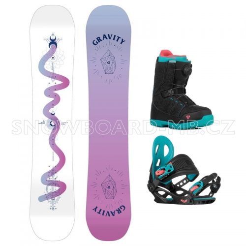 Dětský snowboardový komplet Gravity Fairy s botami s kolečkem1