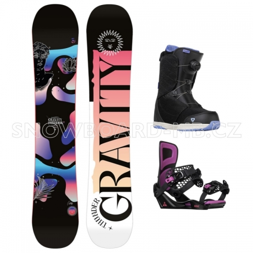 Dívčí snowboardový komplet Gravity Thunder Jr s většími botami s kolečkem1