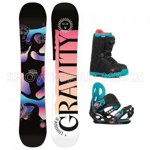 Dětský snowboardový komplet Gravity Thunder Jr s botami s kolečkem1