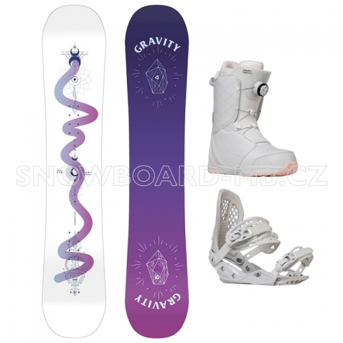 Dámský snowboardový komplet Gravity Sirene white (boty s kolečkem), bílý set1