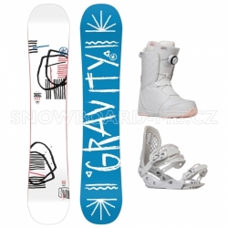 Dámský snowboardový komplet Gravity Mist s botami s kolečkem, bílý set