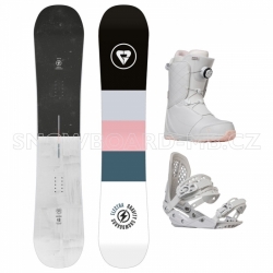 Dámský snowboardový komplet Gravity Electra s botami s kolečkem, bílý set