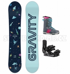 Dětský dívčí snowboard komplet Gravity Pluto s vázáním a botami