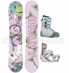 Dětský dívčí snowboardový set Beany Love růžový a bílé boty