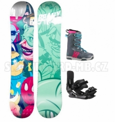 Dětský snowboardový set Beany Antihero s tmavými botami a vázáním