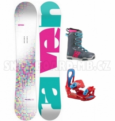 Dívčí snowboard komplet Raven Pearl s vázáním Rage blue/red